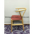 Solid Wood Restaurant Wishbone Chair with PU Leather Cushion (FOH-BCC41)